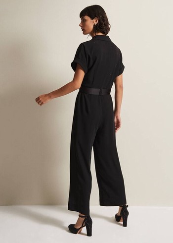 Phase Eight Constance Wide Leg Jumpsuit Black Australia | ET8247156